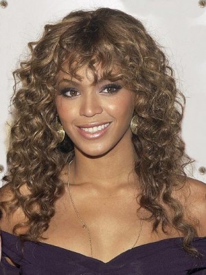 Beyonce Long Wavy Hairstyle 100% Human Hair Monofilament Celebrity Wig