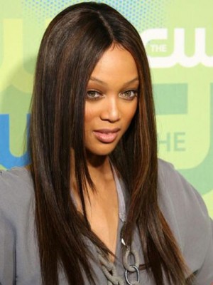 Tyra Banks Stunning Straight Lace Front Human Hair Wig
