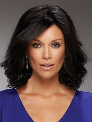 Fashionable Lace Front Wavy Remy Human Hair Wig
