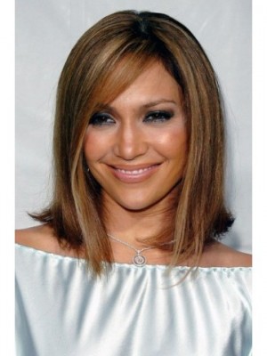 Jennifer Lopez Straight Human Hair Lace Front Wig 