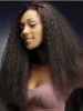 Long Curly No Bang Lace African American Wig