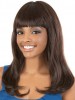Long Wavy Synthetic African American Wig With Full Bang