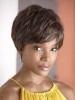 Tousled Short Capless African American Wig With Side Fringe