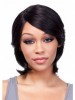 Capless Medium Popular Human Hair African American Wig With Bangs