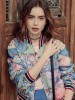 Popular Lily Collins Wavy Lace Front Synthetic Wig