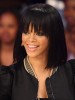 Dark Black Rihanna Bob Style Straight Celebrity Wig