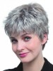 Capless Pixie Style Synthetic Grey Wig