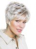 Short Layered Lace Front Straight Grey Wig