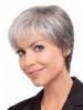 Short Straight Lace Front Grey Wig