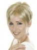 Light Blonde Short Cropped Synthetic Lace Wig For Woman