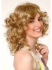 Elegante Medium Curly Monofilament Blonde Fashionable Wig